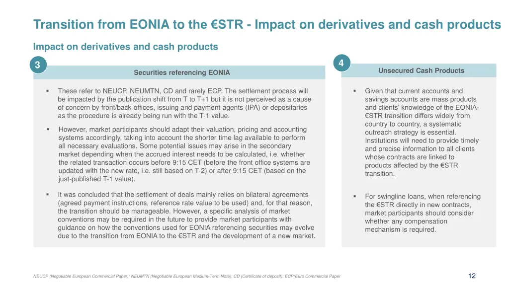 transition from eonia to the str impact 1