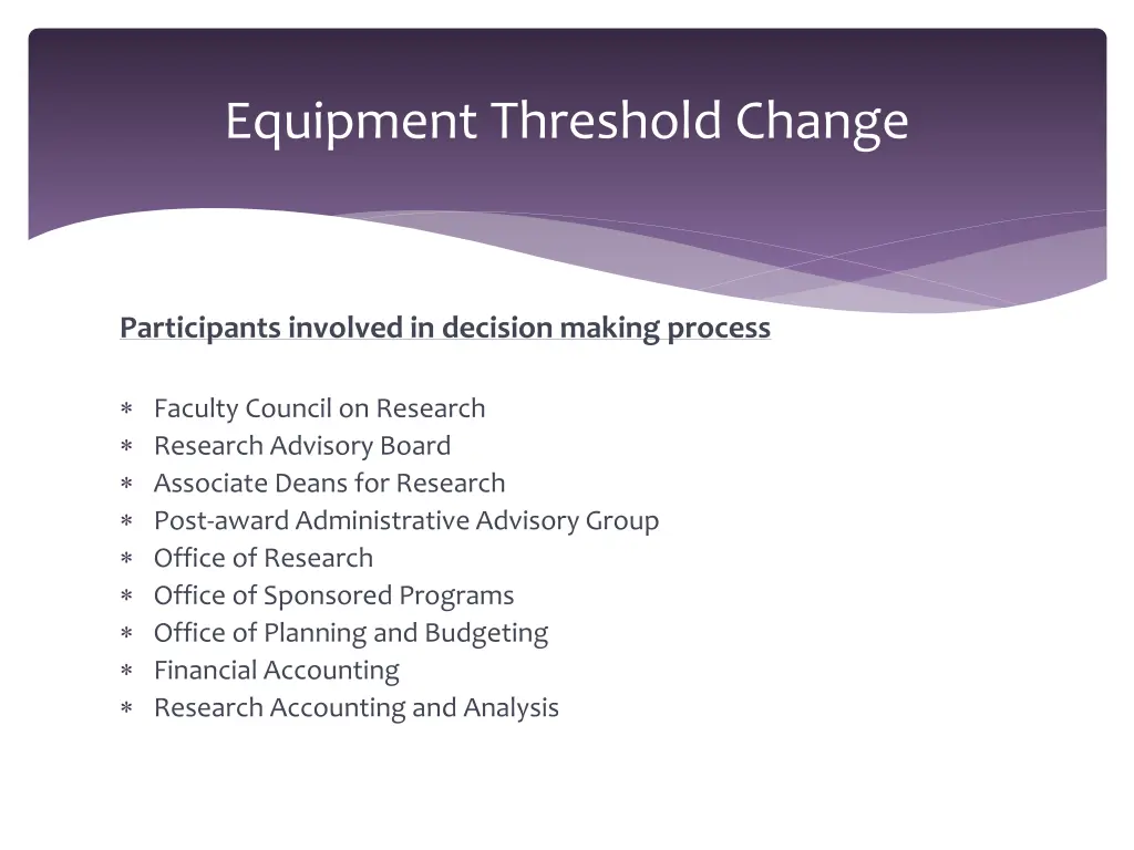 equipment threshold change 3