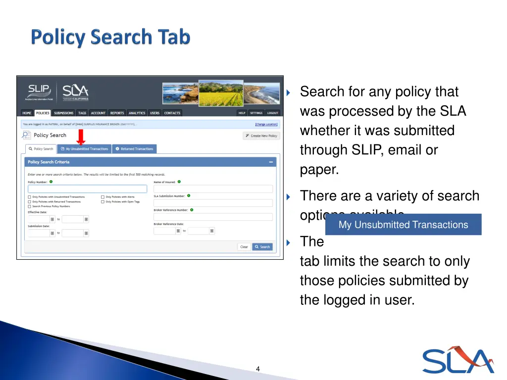 search for any policy that was processed
