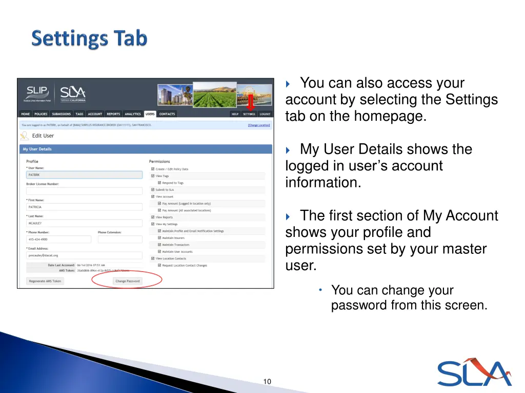 you can also access your account by selecting