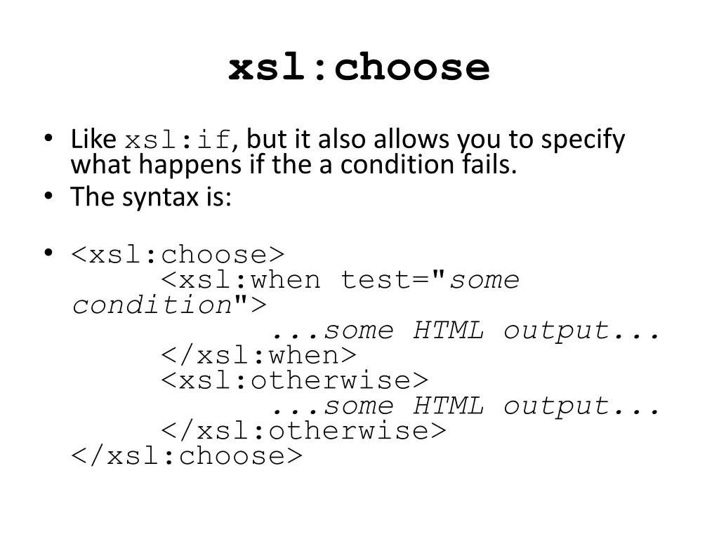 xsl choose