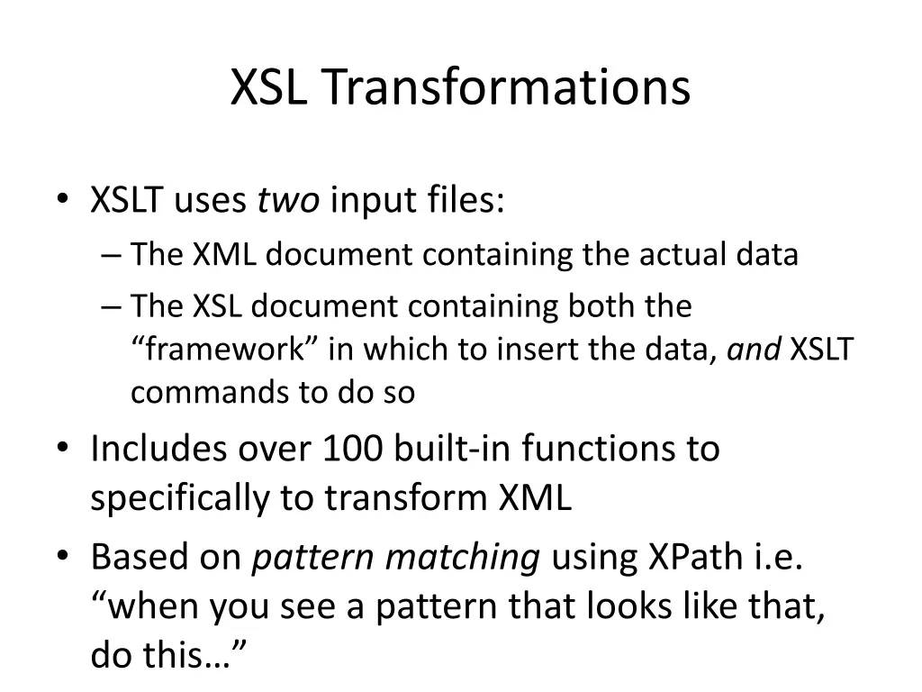 xsl transformations