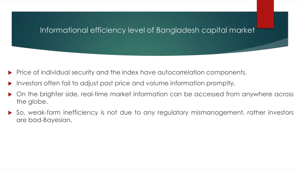 informational efficiency level of bangladesh