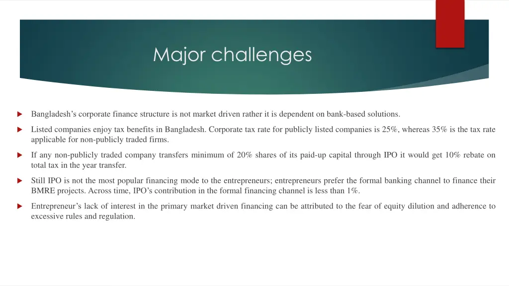 major challenges