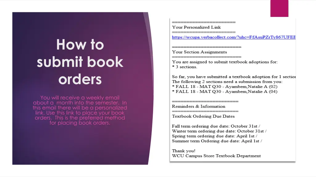 how to submit book orders