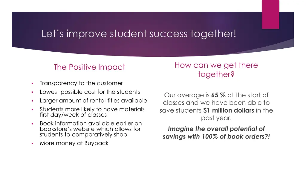let s improve student success together