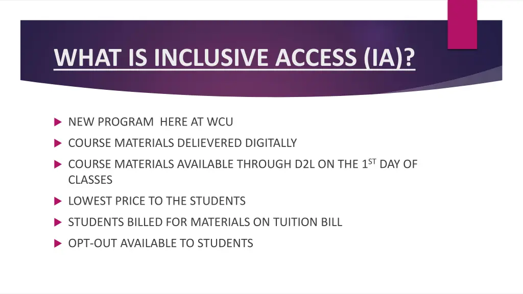 what is inclusive access ia