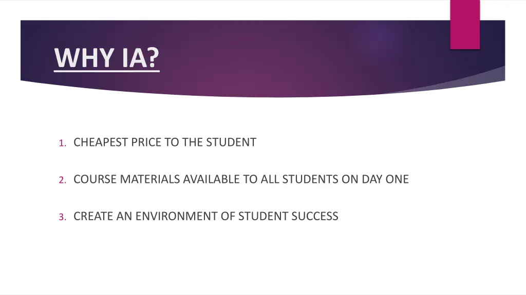 why ia