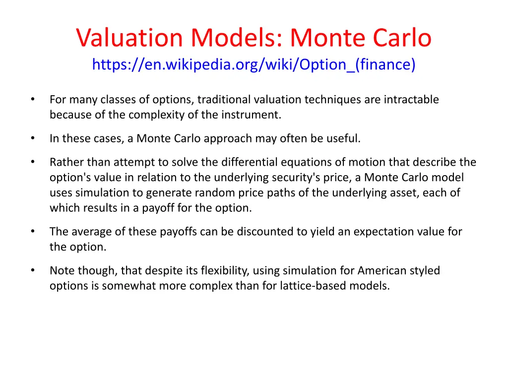 valuation models monte carlo https en wikipedia