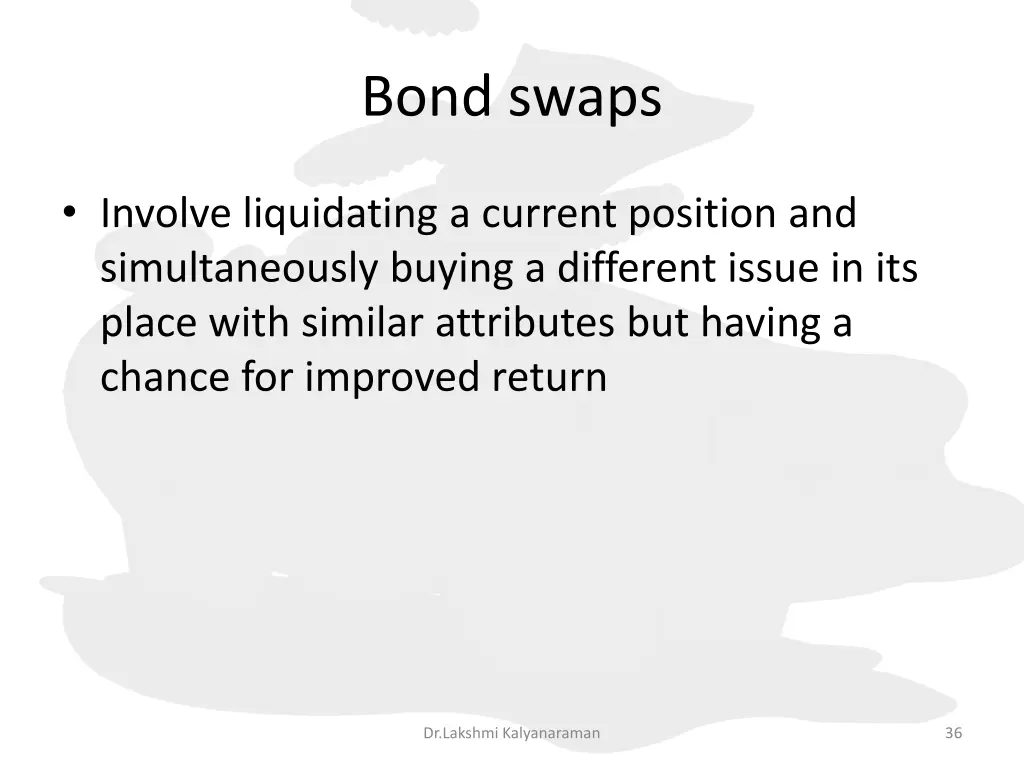 bond swaps