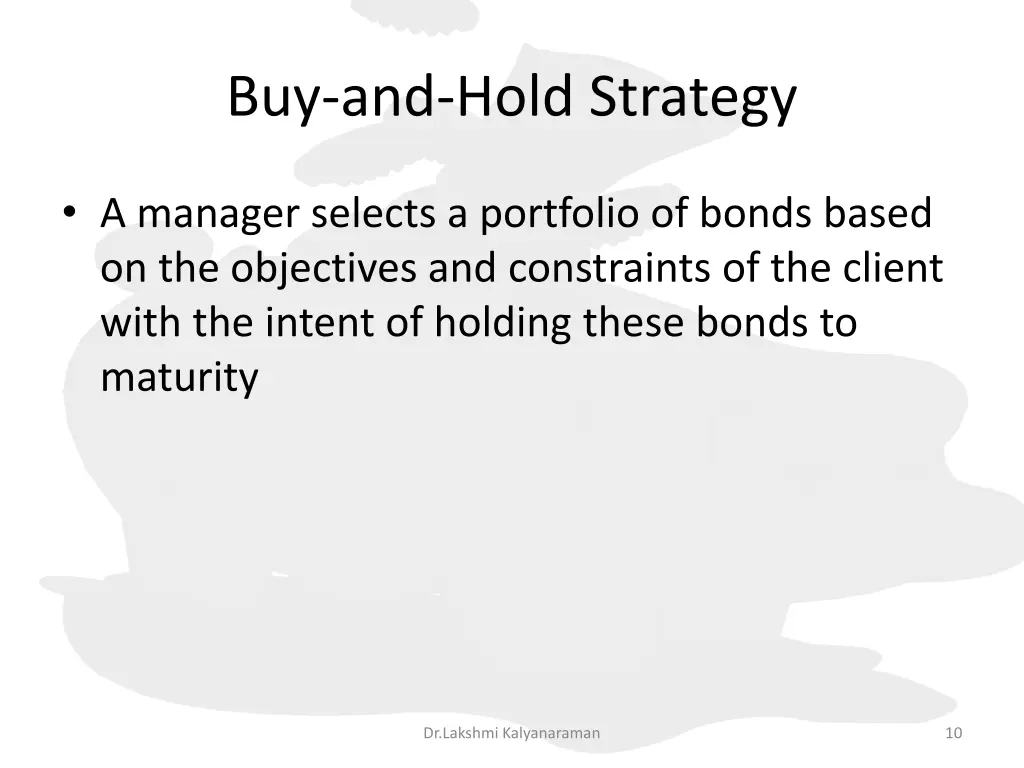 buy and hold strategy