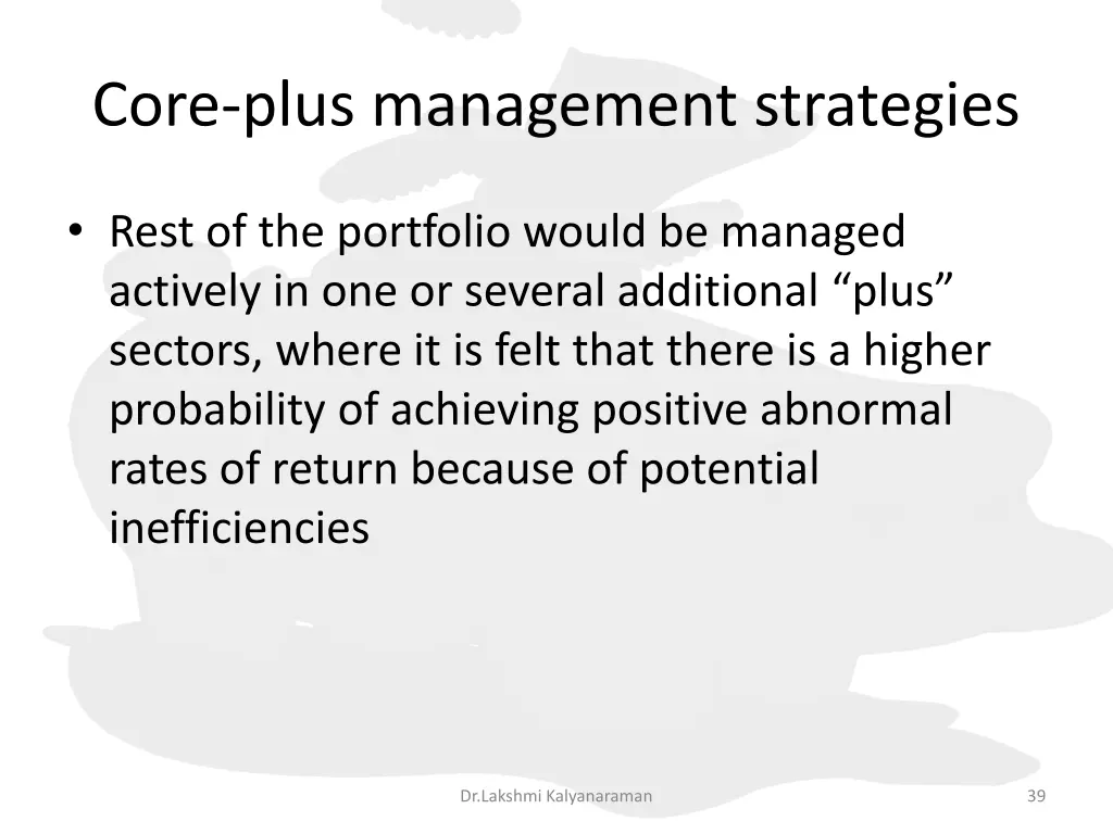 core plus management strategies 3