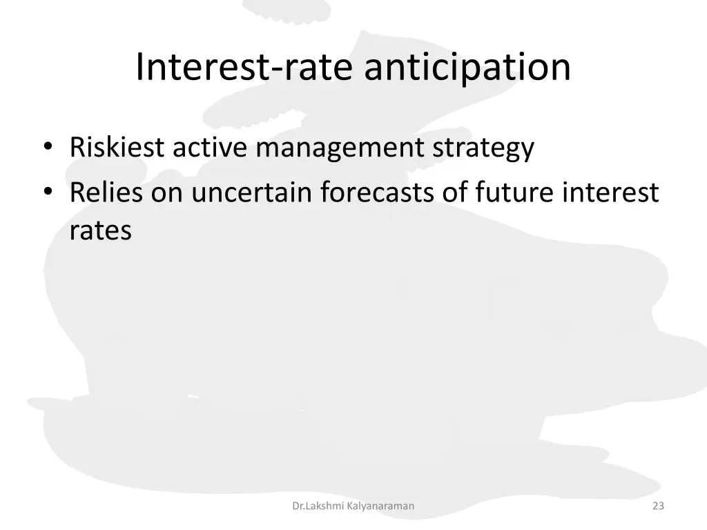 interest rate anticipation