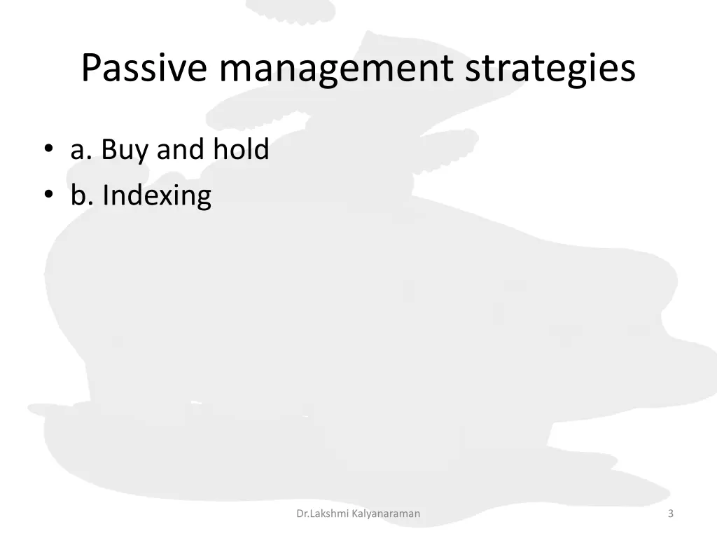 passive management strategies