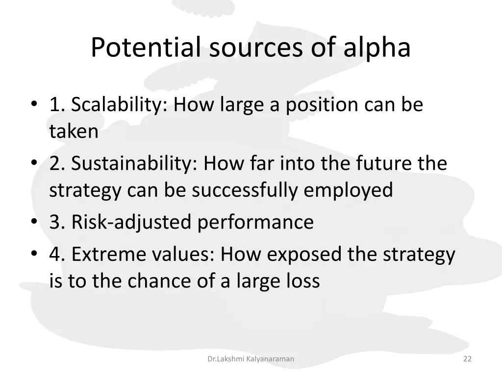 potential sources of alpha