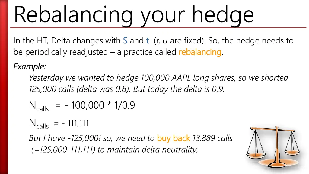 rebalancing your hedge