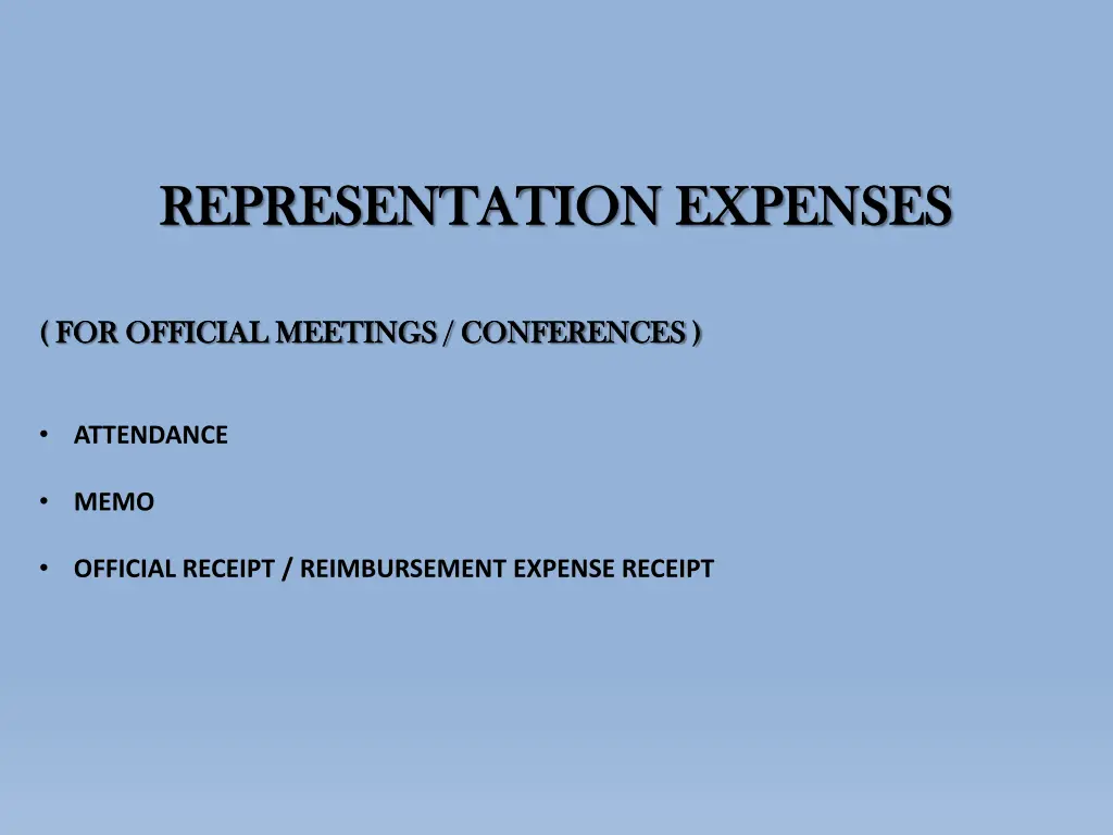 representation expenses representation expenses