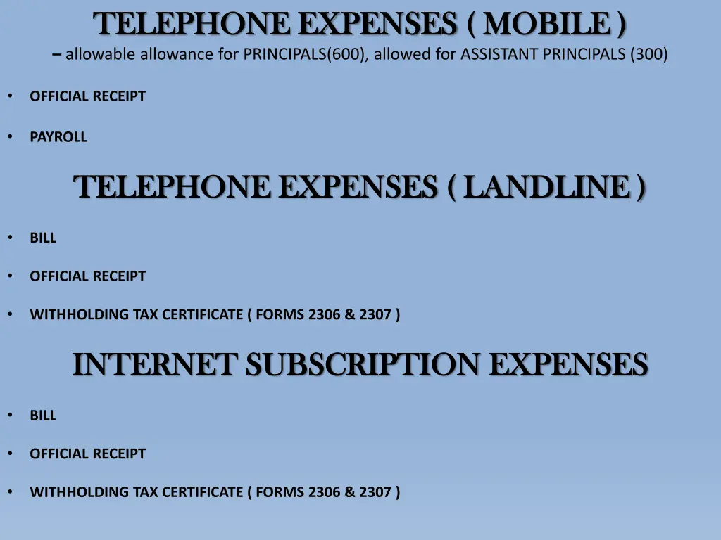 telephone expenses telephone expenses mobile