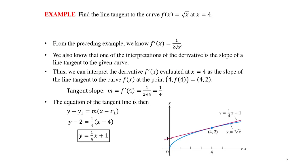 example find the line tangent to the curve