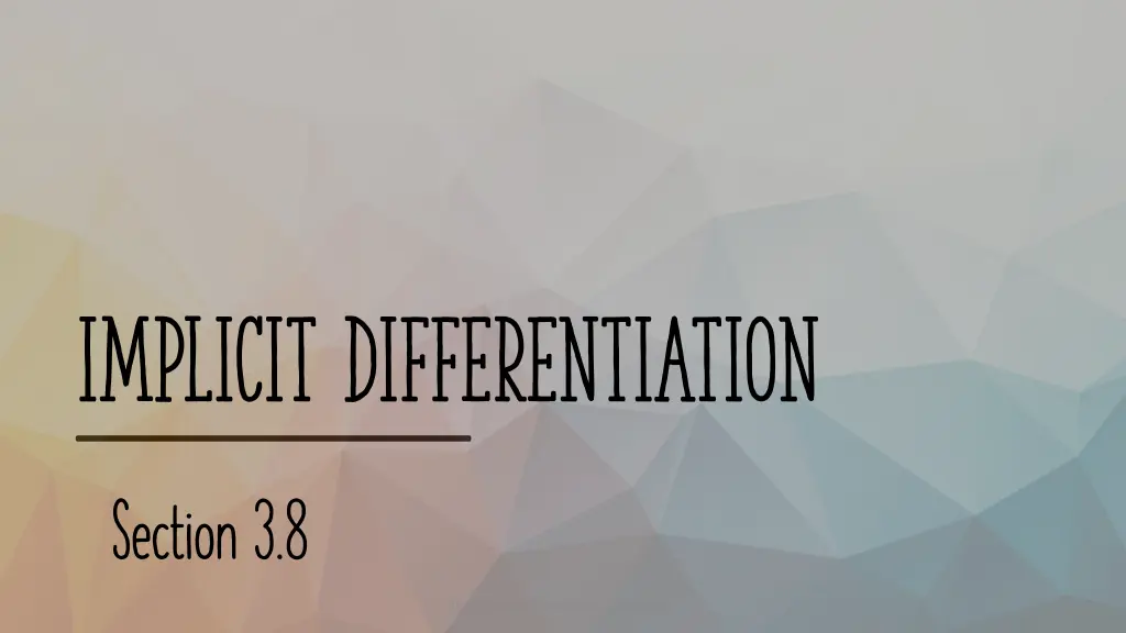 implicit differentiation
