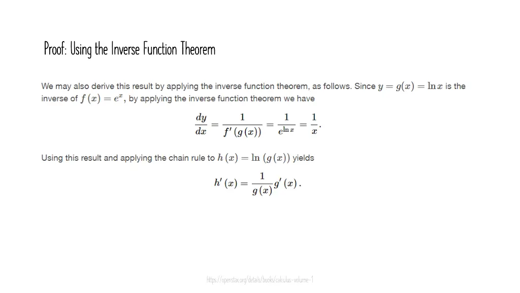proof using the inverse function theorem proof