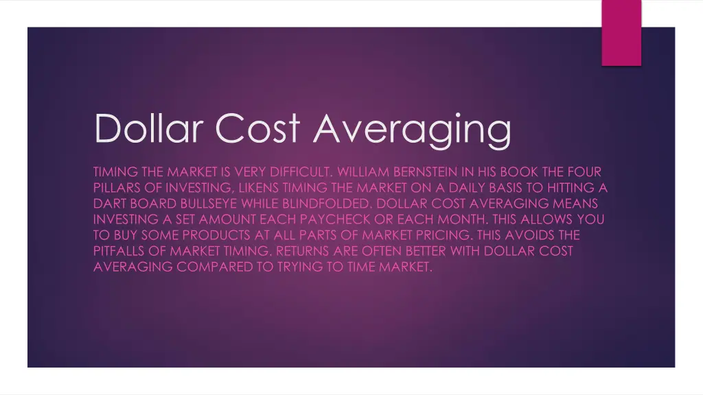 dollar cost averaging