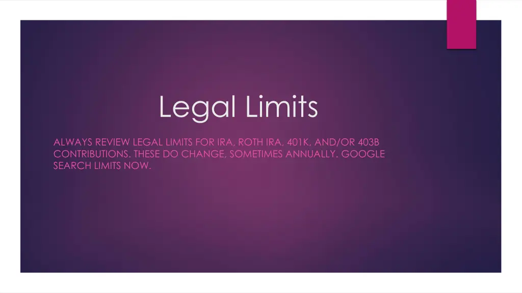 legal limits