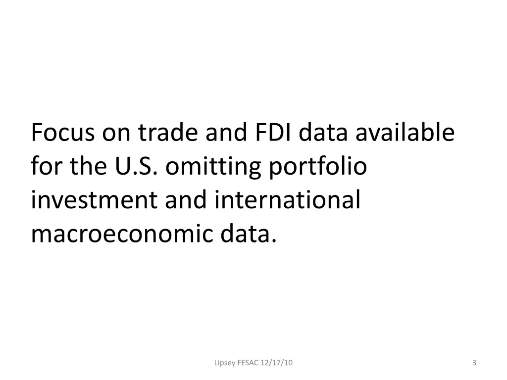 focus on trade and fdi data available