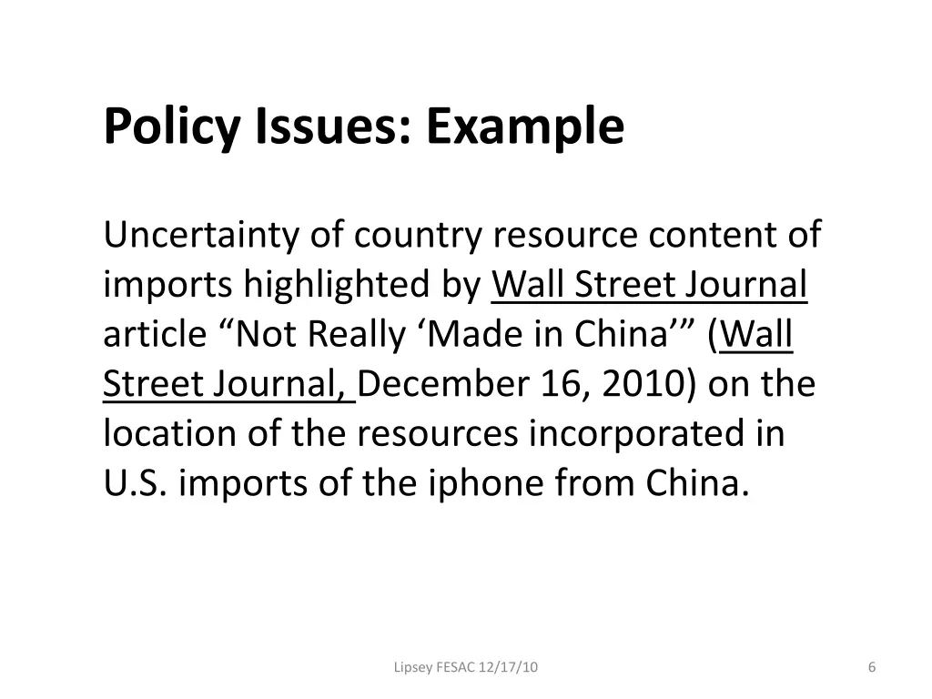 policy issues example