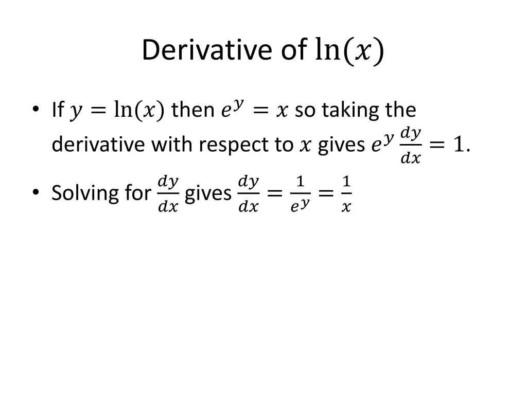 derivative of ln