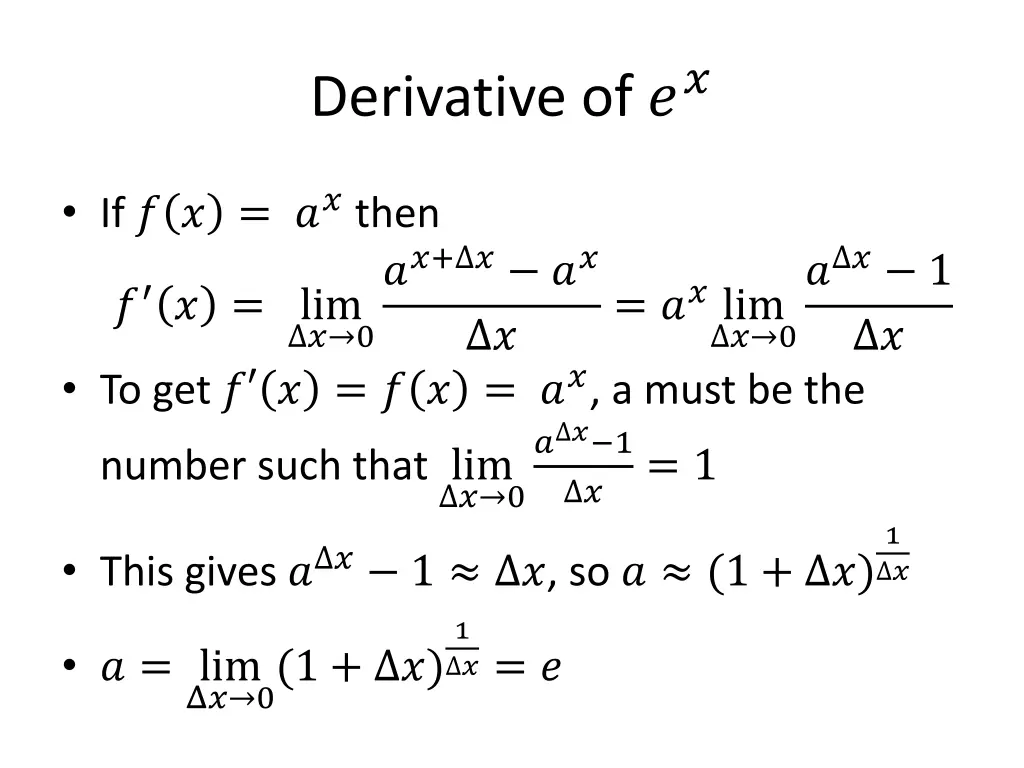 derivative of