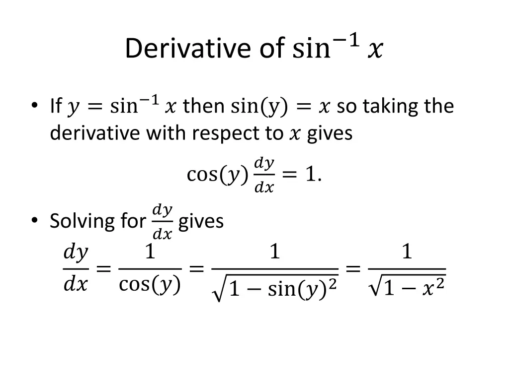derivative of sin 1