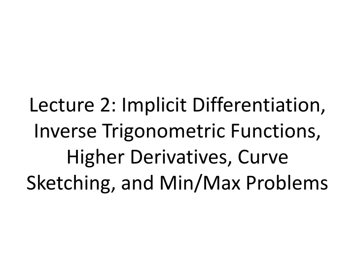 lecture 2 implicit differentiation inverse