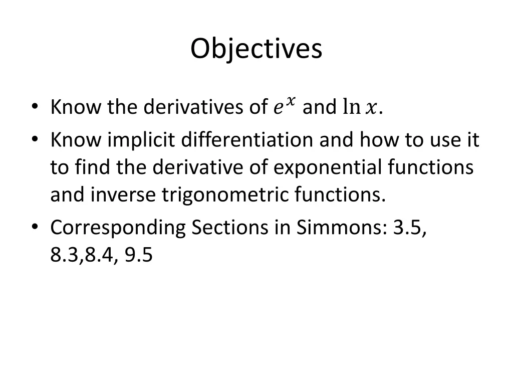 objectives