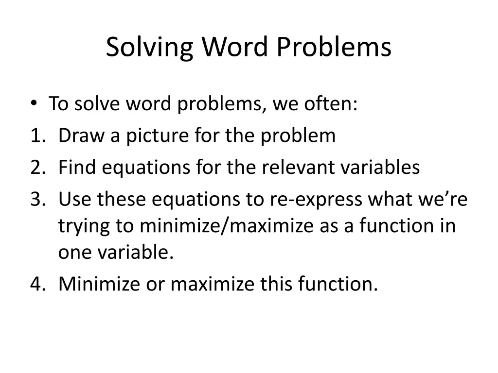 solving word problems