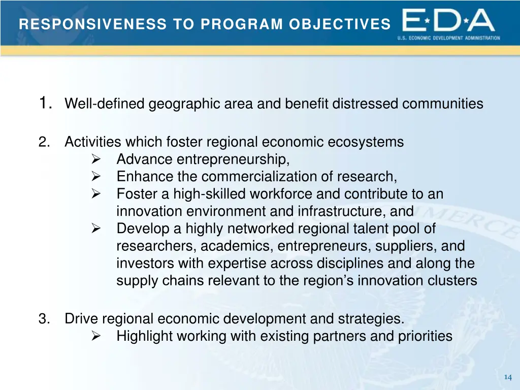 responsiveness to program objectives