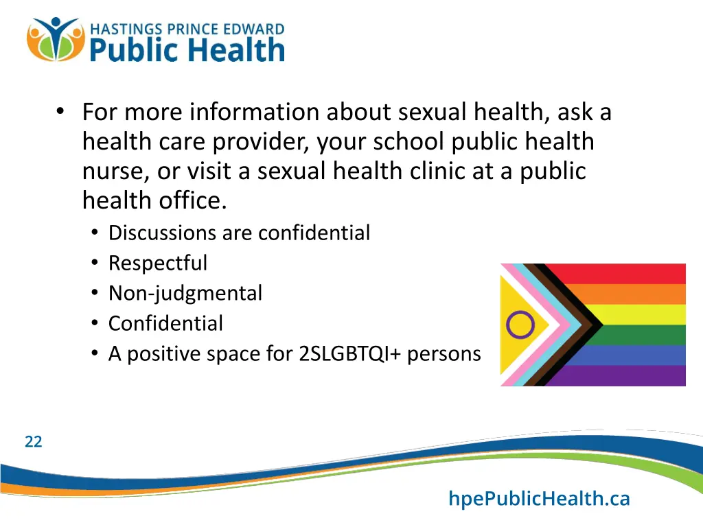 for more information about sexual health