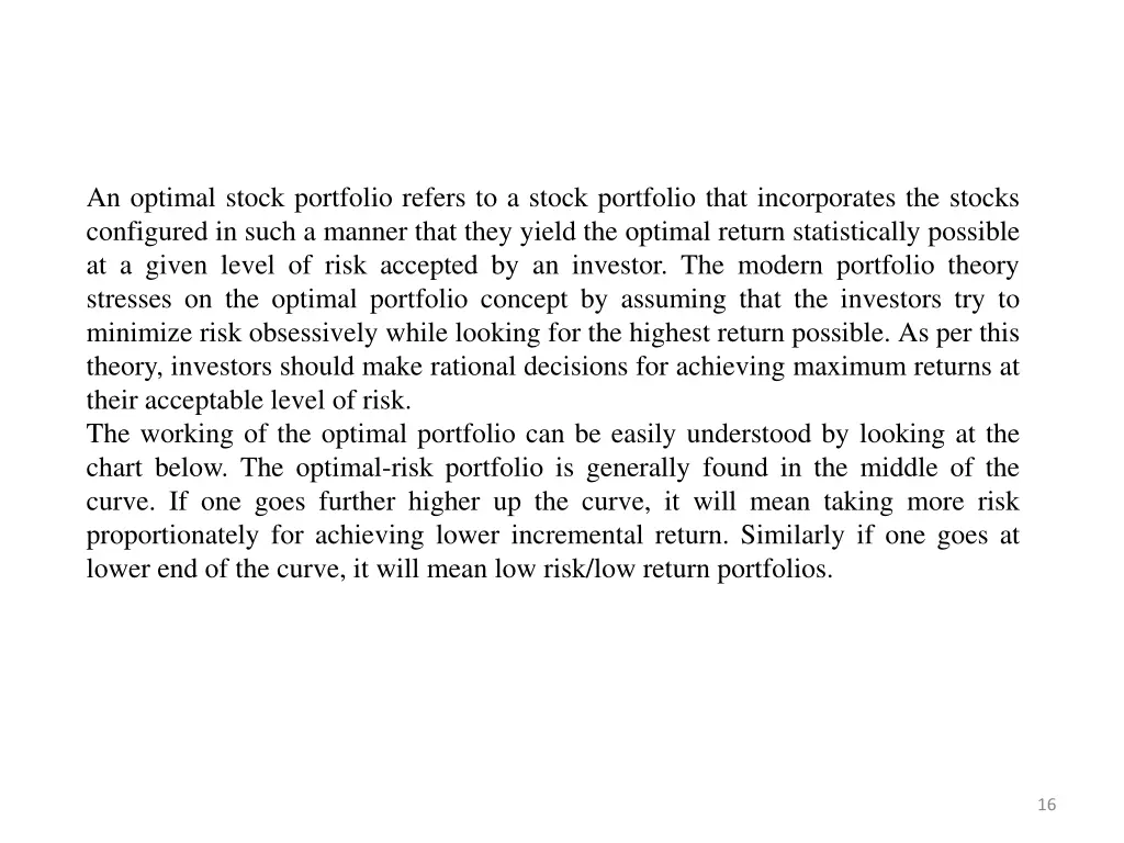 an optimal stock portfolio refers to a stock