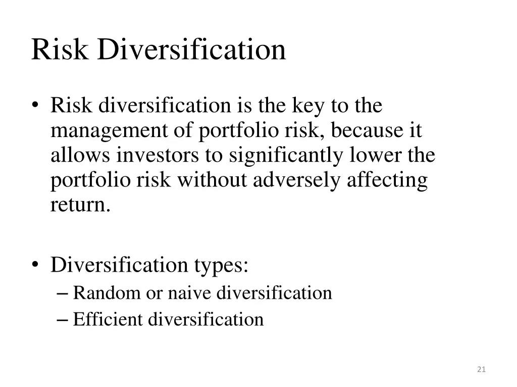 risk diversification