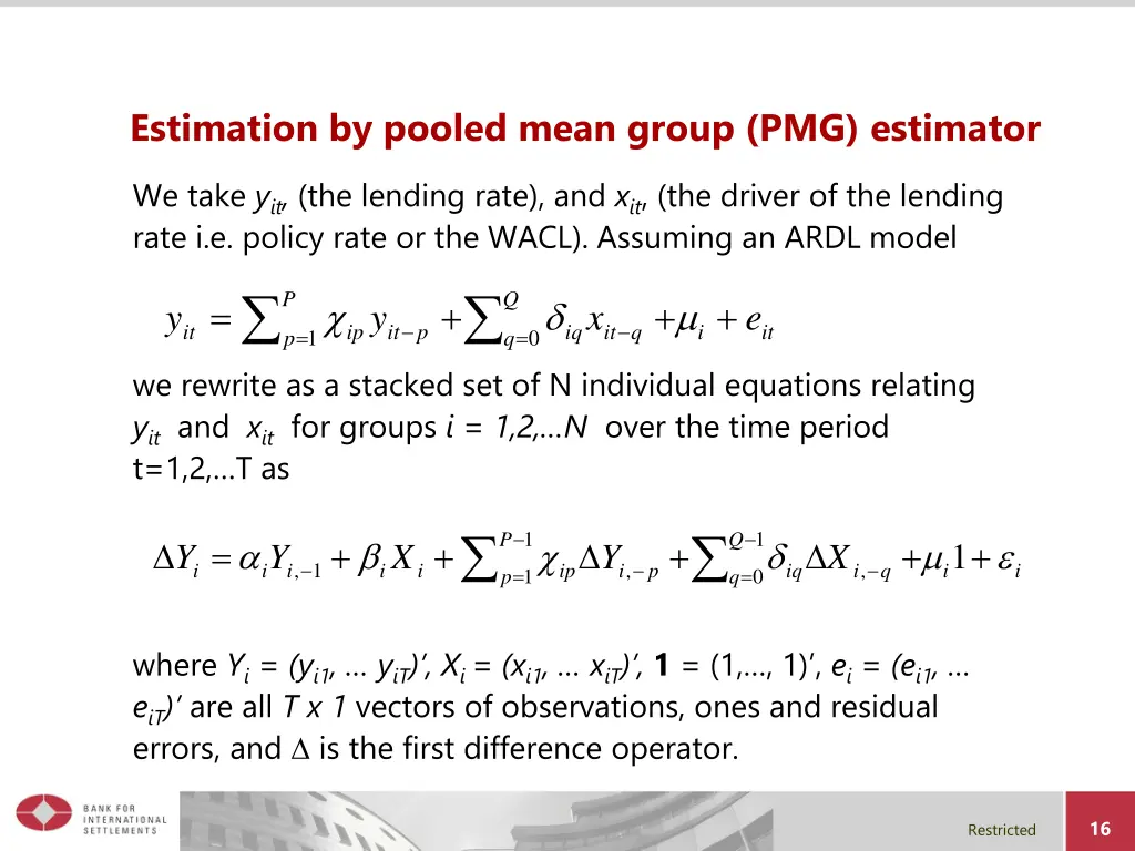 estimation by pooled mean group pmg estimator