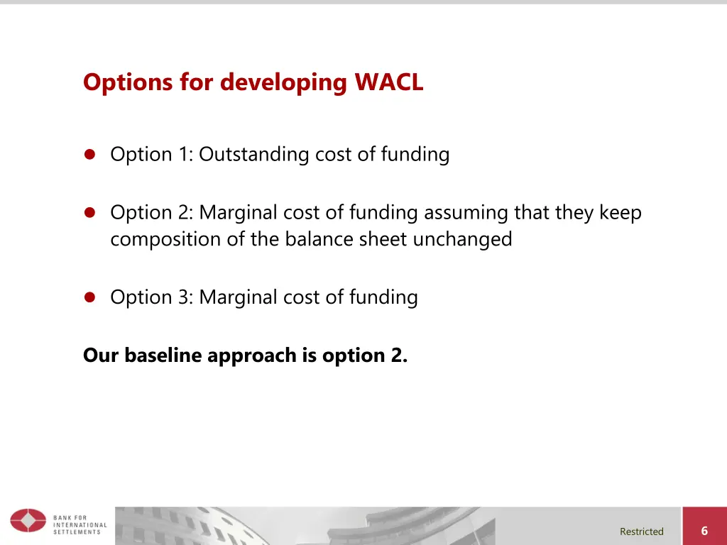 options for developing wacl