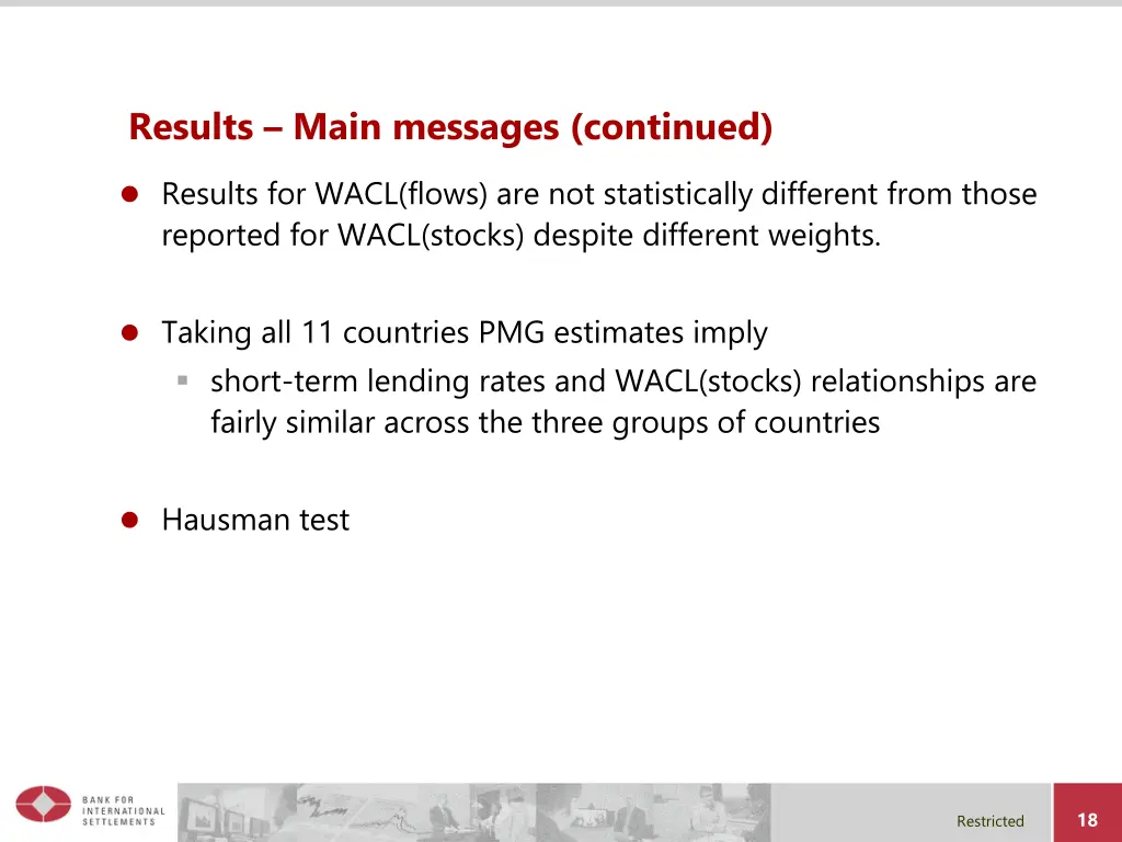 results main messages continued