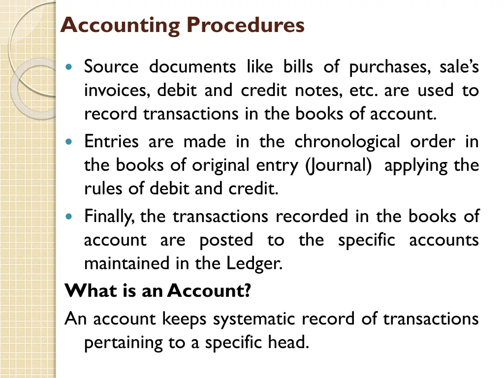 accounting procedures