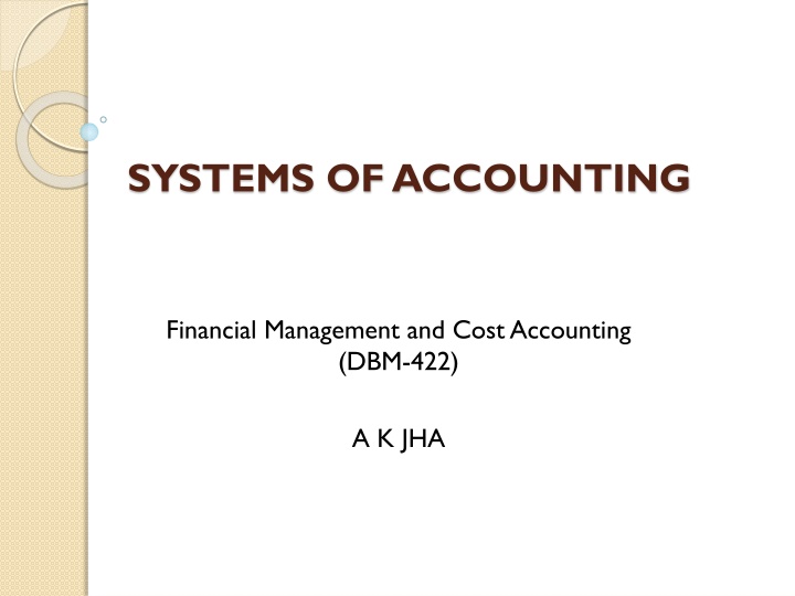 systems of accounting