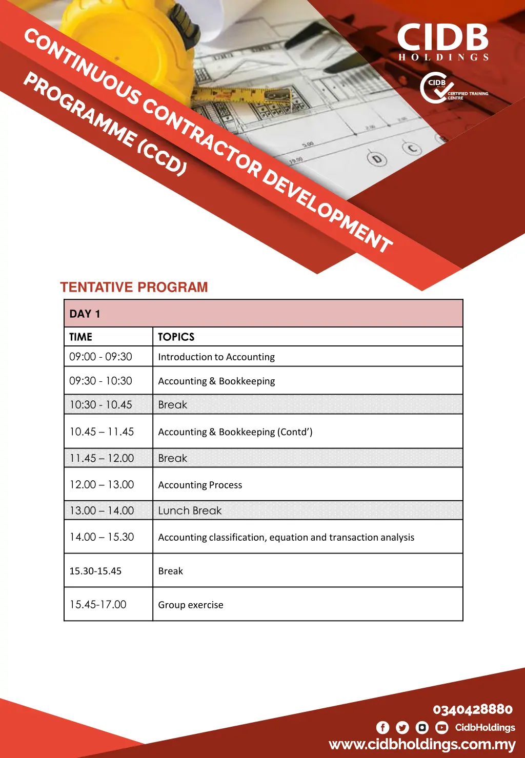 tentative program