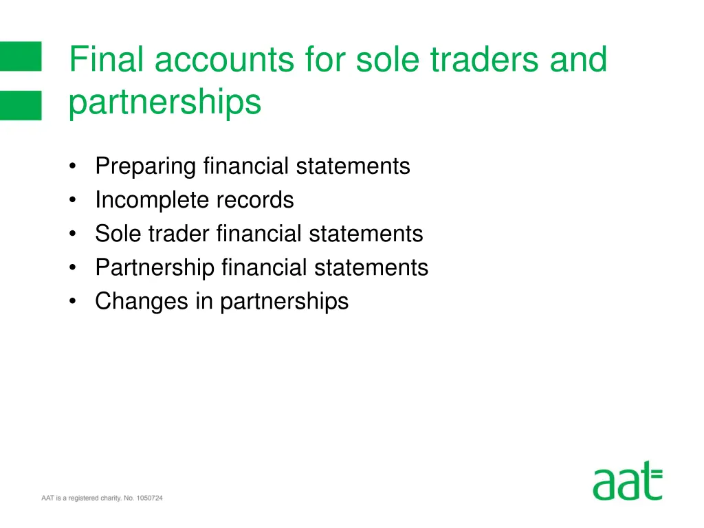 final accounts for sole traders and partnerships