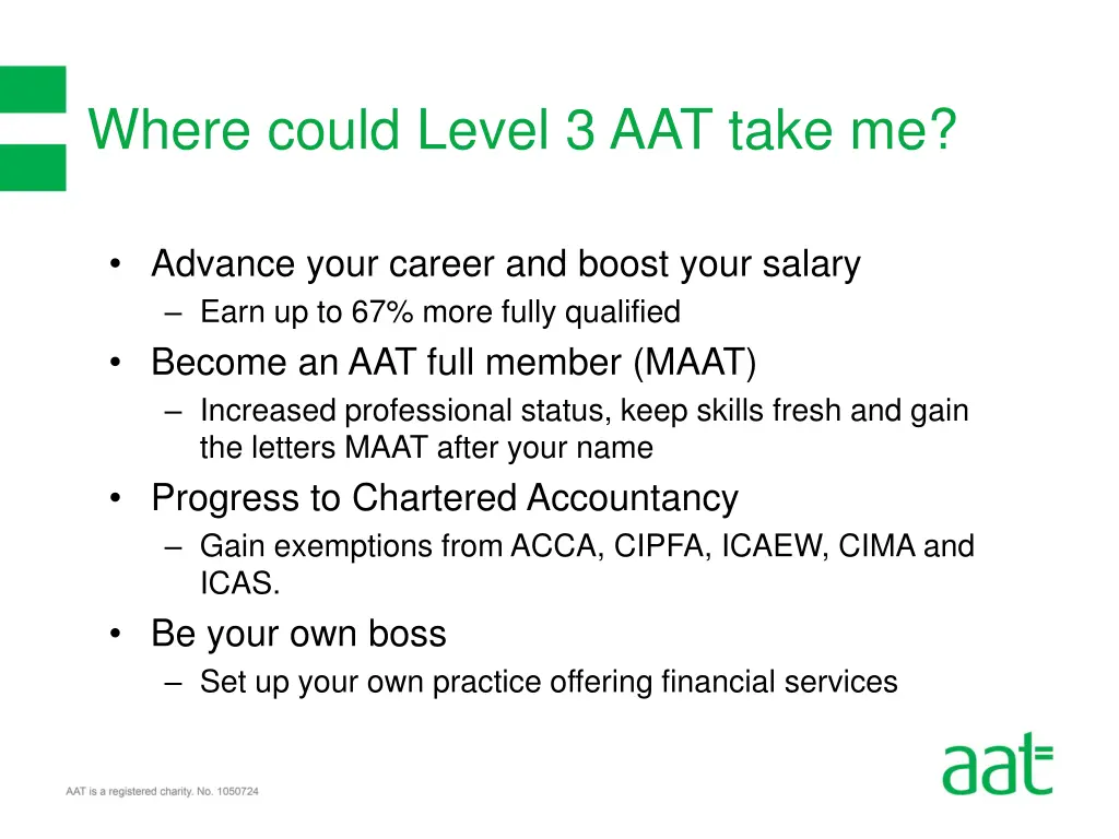 where could level 3 aat take me