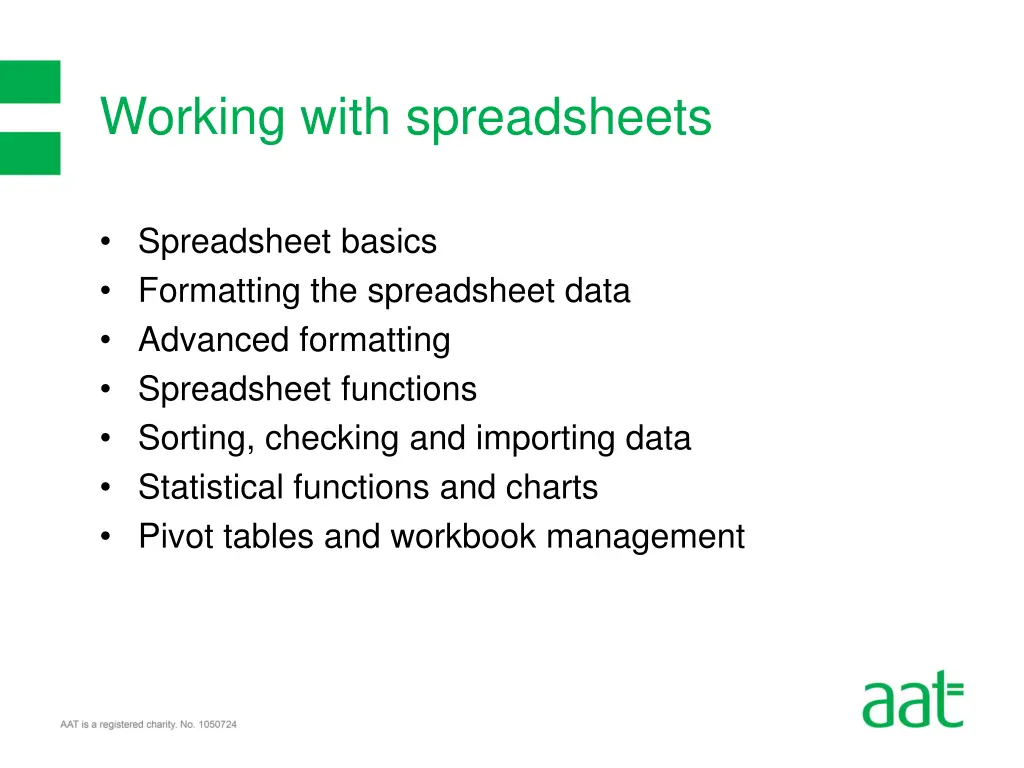 working with spreadsheets