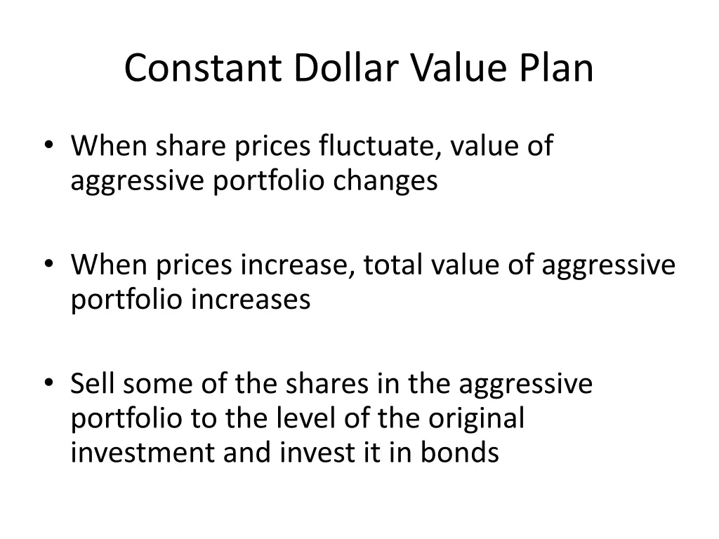 constant dollar value plan