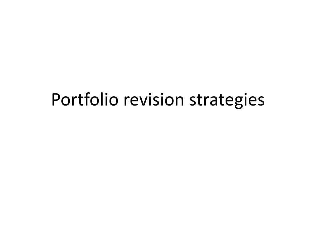 portfolio revision strategies